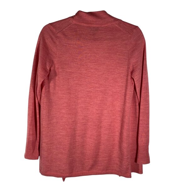 Talbots Pure Italian Merino Wool Open Cardigan Sweater XS Dusty Rose - Picture 2 of 7